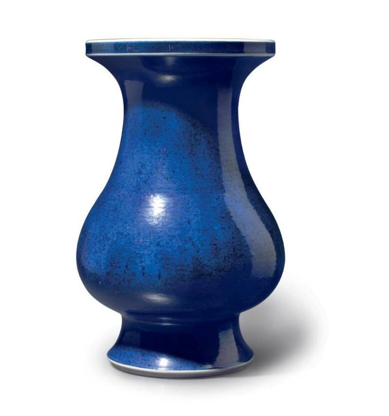 A large powder-blue-glazed vase, China, Qing dynasty, 18th century