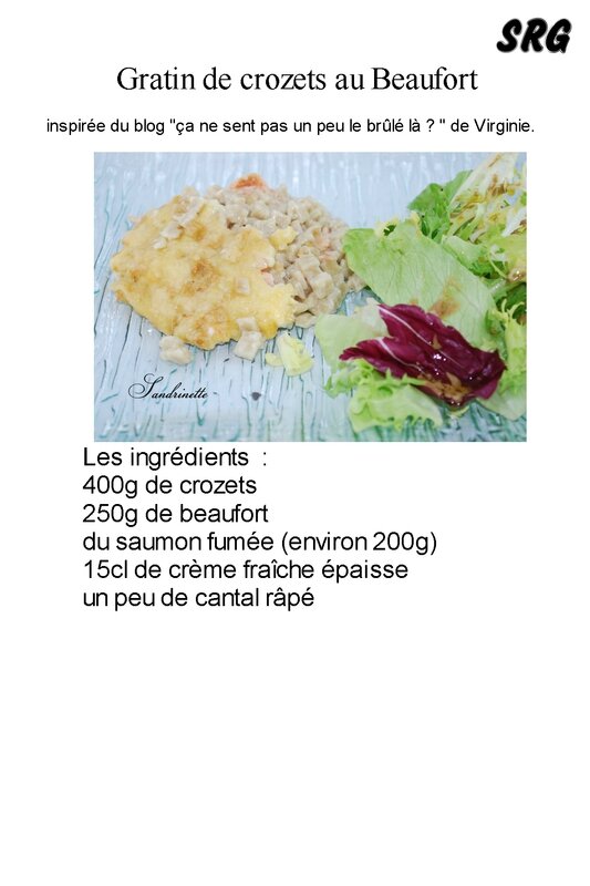 Gratin de crozets au Beaufort (page 1)