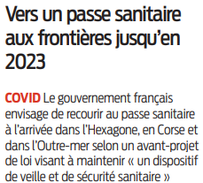 2022 06 25 SO Vers un passe sanitaire aux frontières jusqu'en 2023