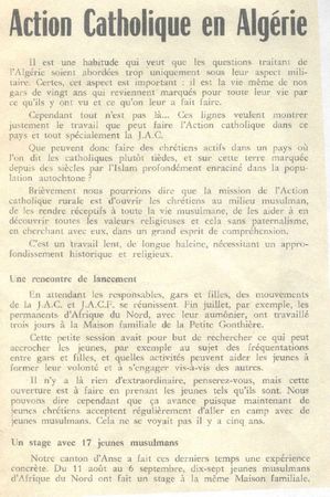 Article dans bulletin Rhône 1961 en Algérie page 1