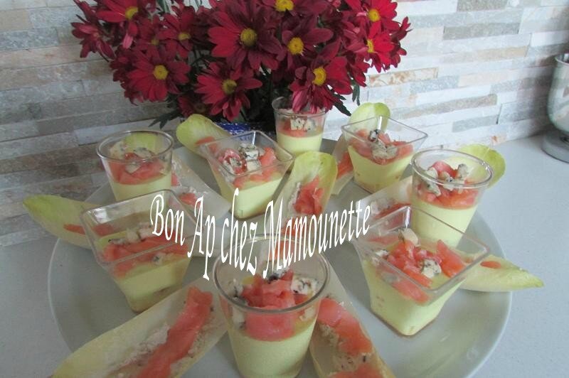 verrines mascarpone et feuilles d'endive saumon fumé 017