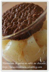 recettes Verrine mousse caramel, poires au miel, dacquois