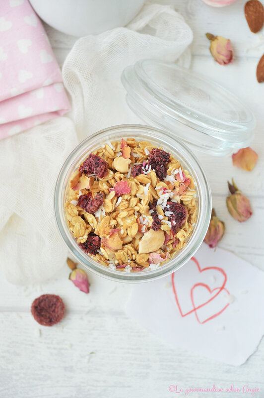 granola à la rose framboise et amande vegan (1)